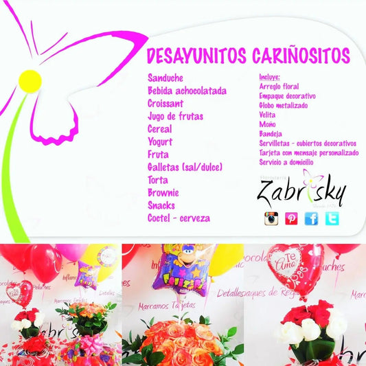 Desayuno para el día de las Madres - Floristería Zabrisky