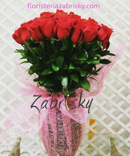 Jarrón Rosas Rojas - Floristería Zabrisky