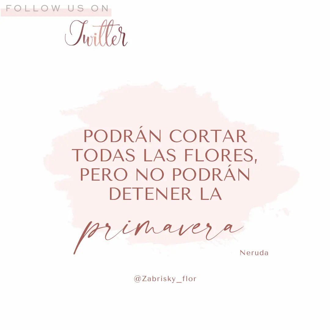 Podrán cortar todas las #flores pero no podrán detener la #primavera - Floristería Zabrisky