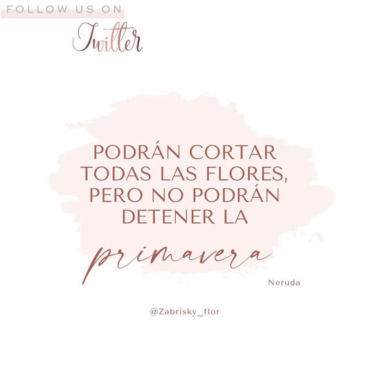 Podrán cortar todas las #flores pero no podrán detener la #primavera - Floristería Zabrisky