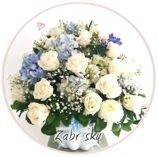 Rosas y hortensias para Bebé - Floristería Zabrisky