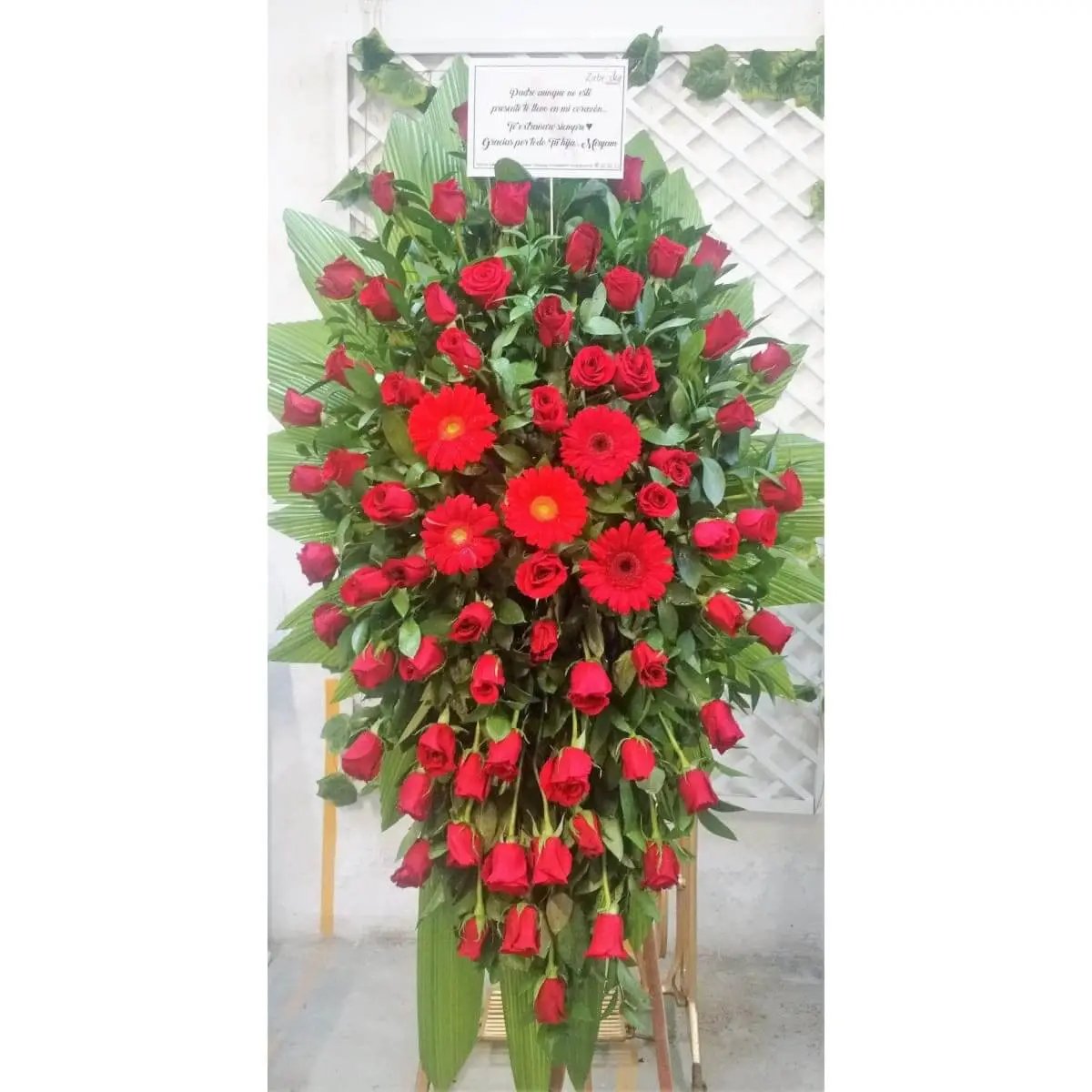 Always - Ramo Fúnebre - Rosas y Gerberas Rojas - Floristería Zabrisky