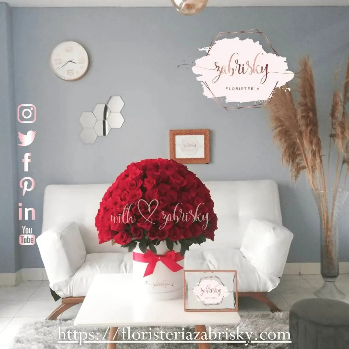Amelia - Caja - Rosas Rojas - Floristería Zabrisky