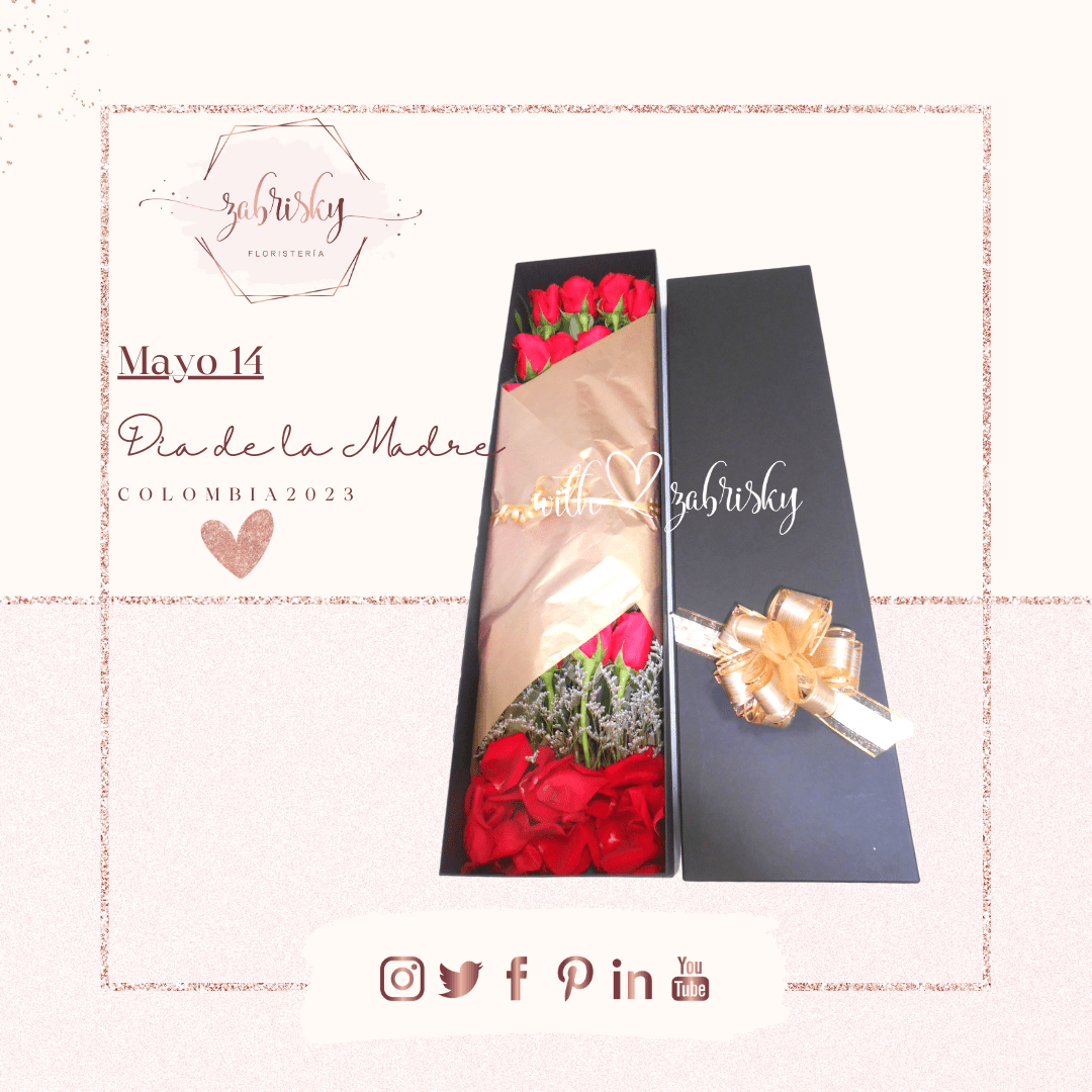 Black Sensation - Caja Rosas Rojas - Floristería Zabrisky