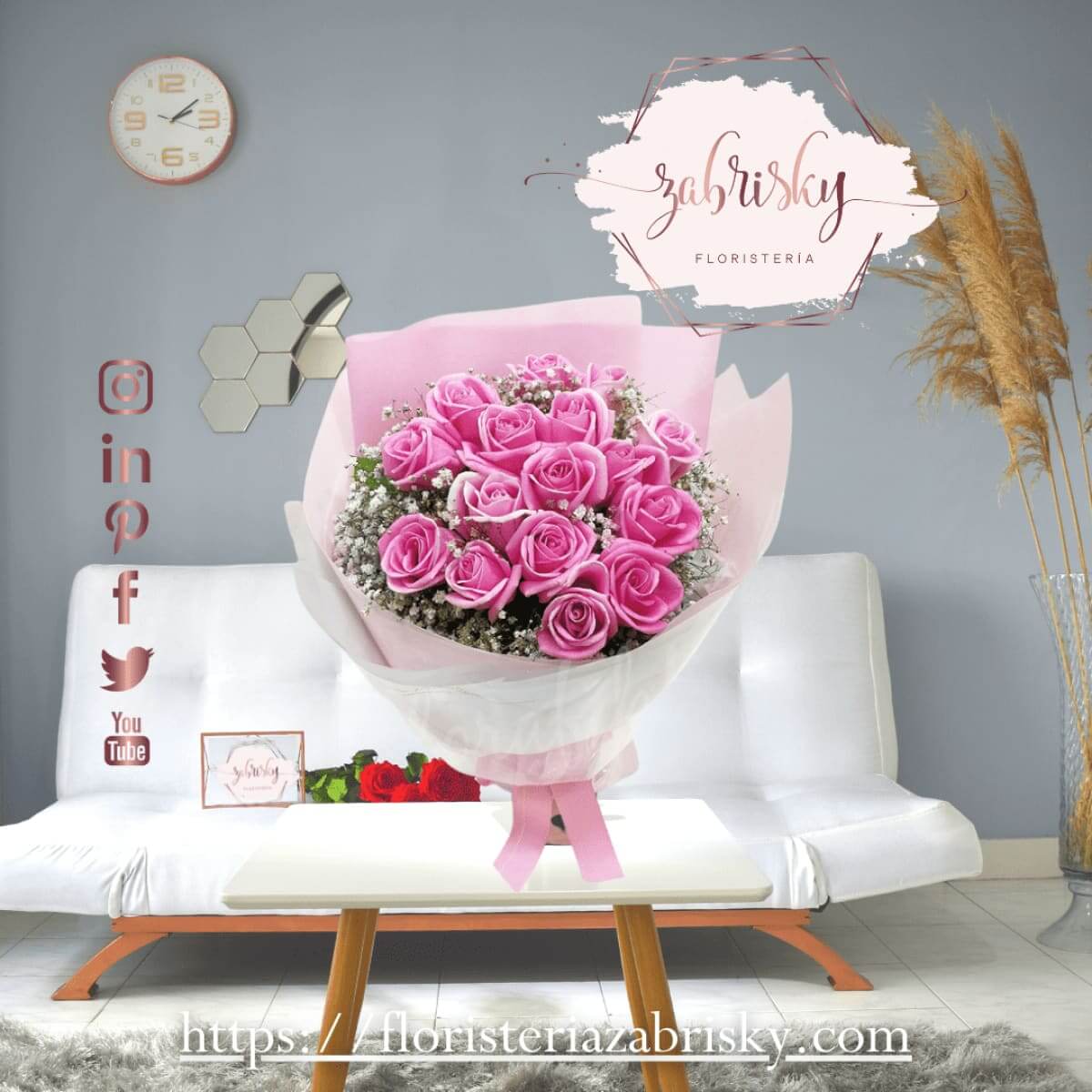 Bouquet Rose - Rosas Rosadas - Floristería Zabrisky