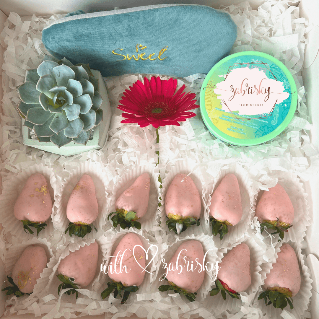 Brisa - Suculenta con crema corporal y fresas - Floristería Zabrisky
