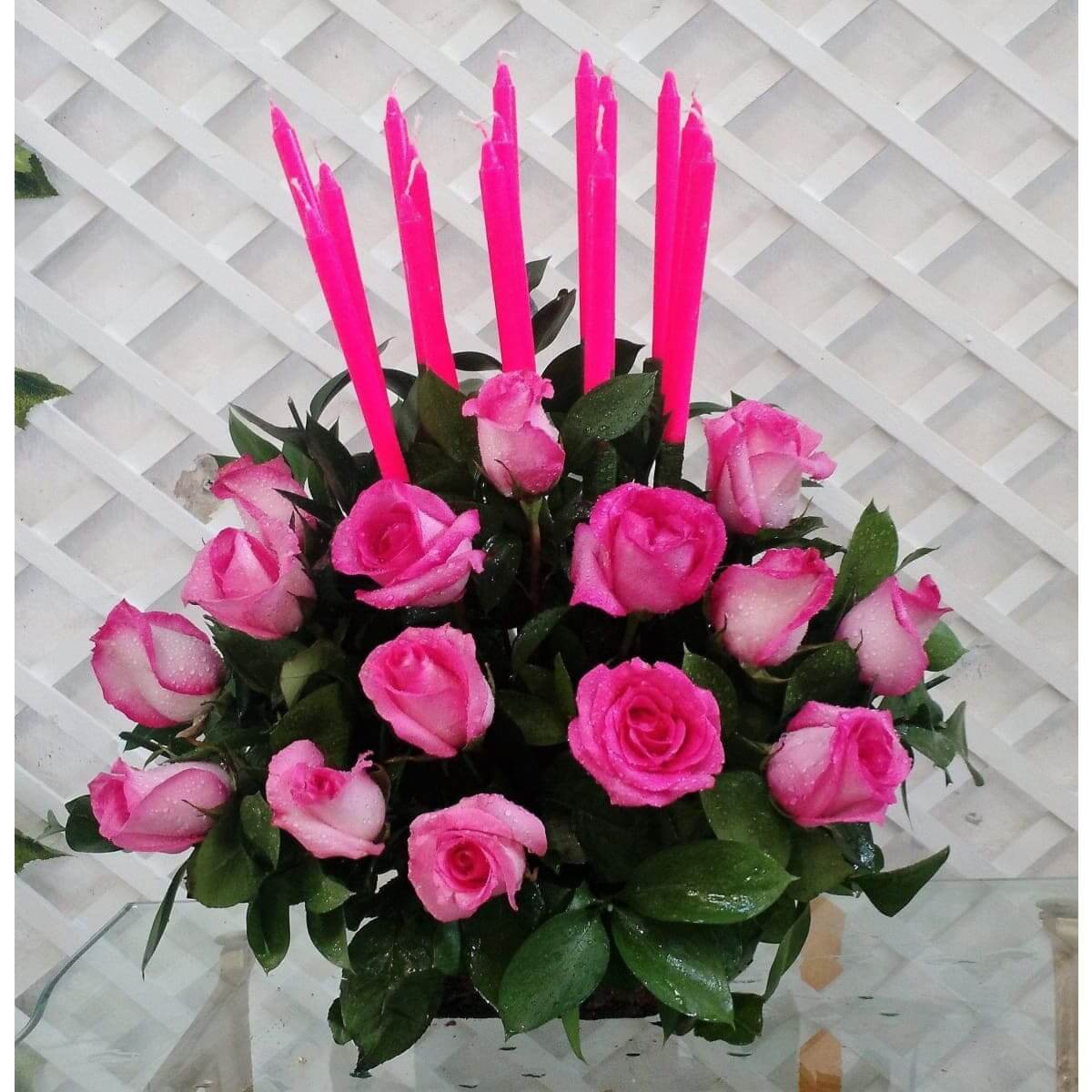 Candles - Rosas y Velas - Ramo 15 años - Floristería Zabrisky