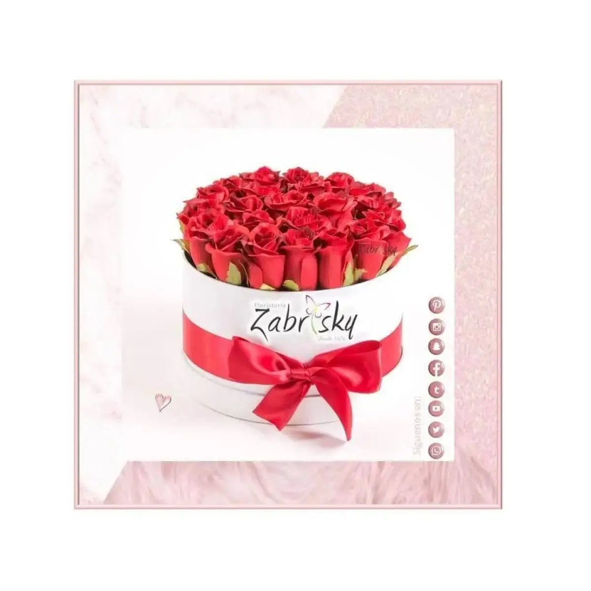 Carlota - Caja - Rosas Rojas - Floristería Zabrisky