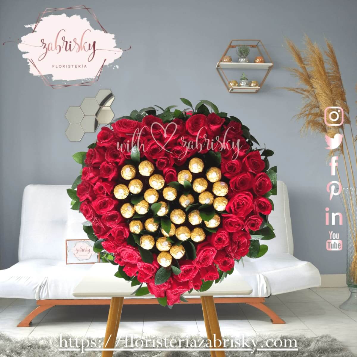 Dulce Corazón - Rosas - Ferrero - Floristería Zabrisky
