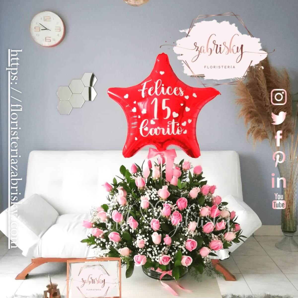 Emma - Rosas rosadas - Floristería Zabrisky