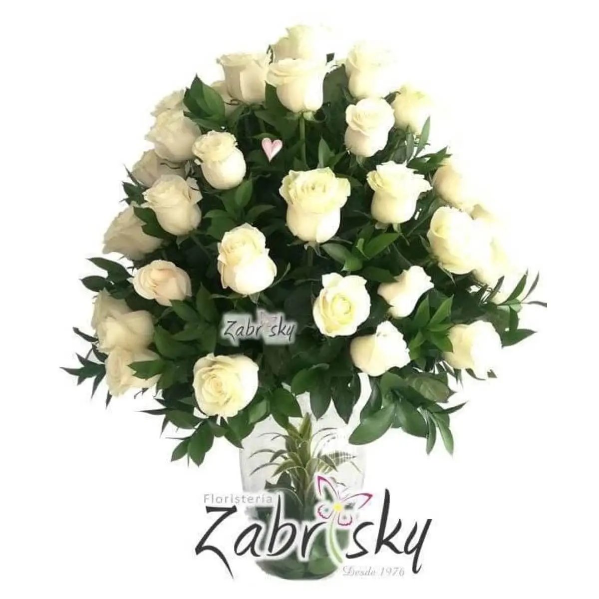 Esperanza - Florero - Rosas Blancas - Floristería Zabrisky