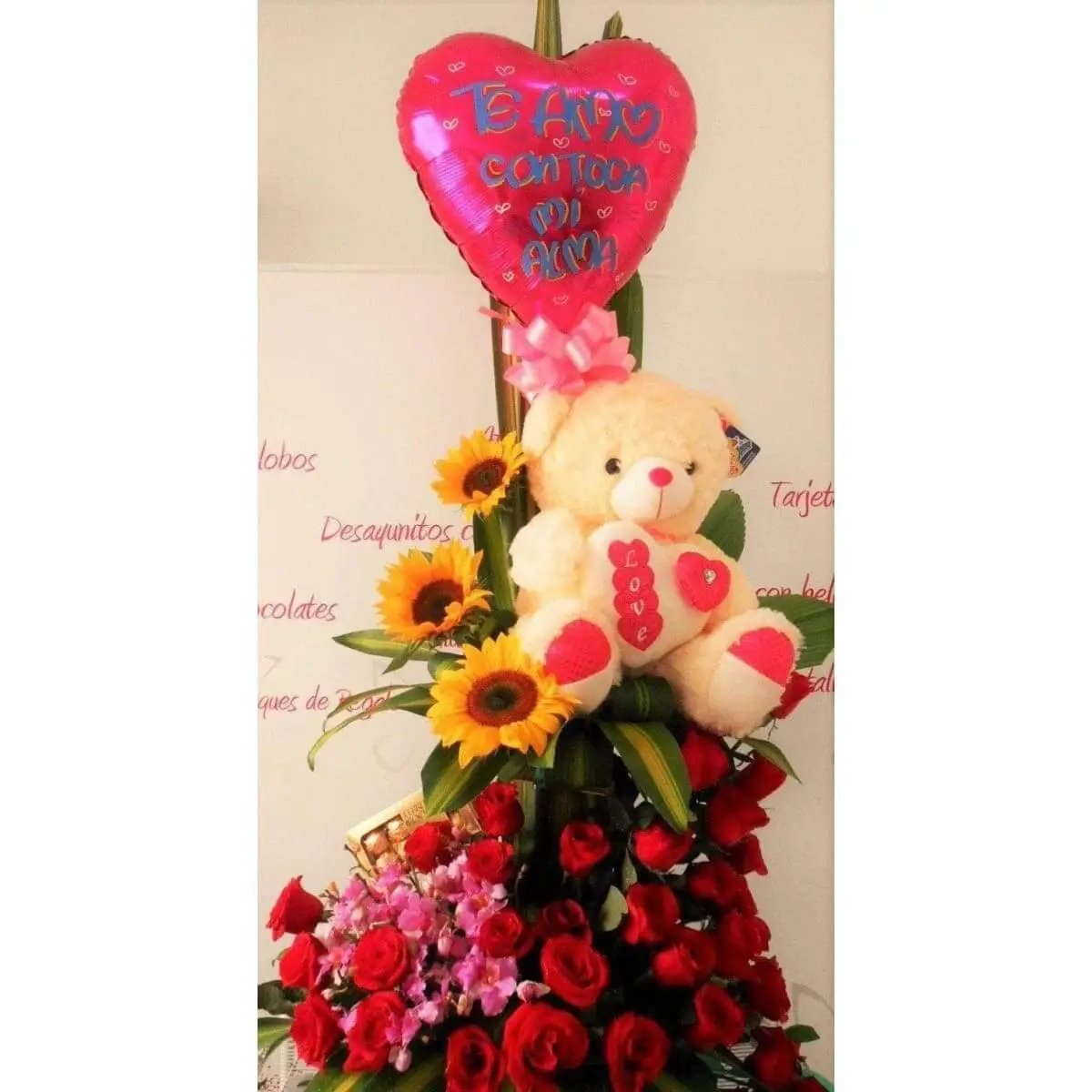 Expression - Rosas Rojas y Peluche - Floristería Zabrisky