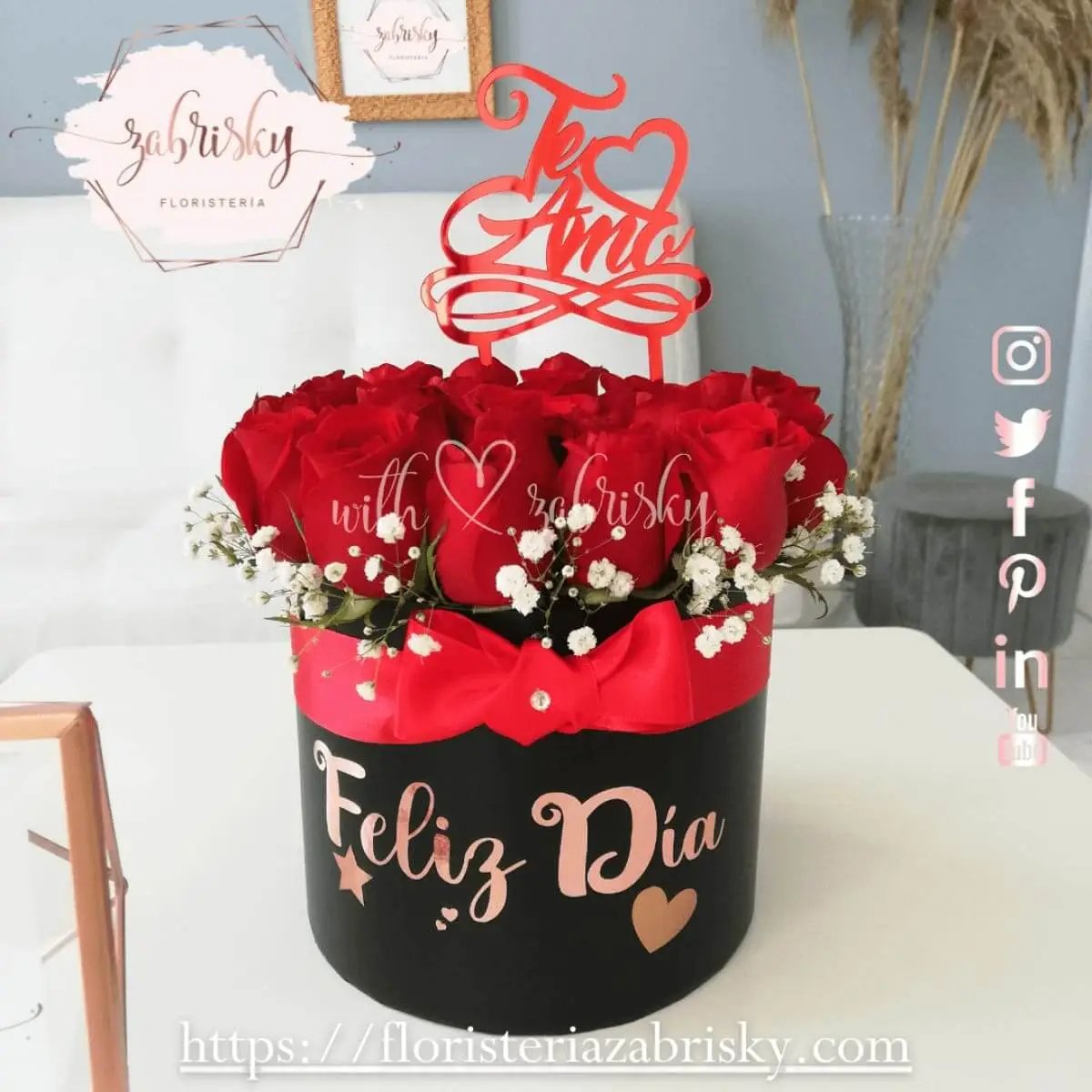 Helena - Caja Rosas Rojas - Floristería Zabrisky