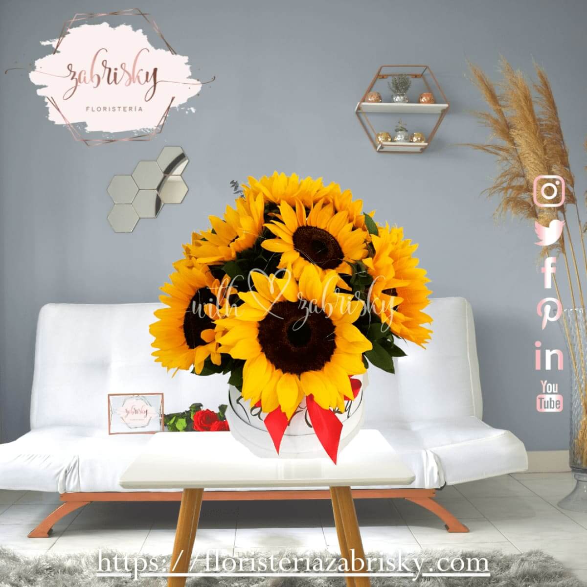 Honey - Caja - Girasoles - Floristería Zabrisky