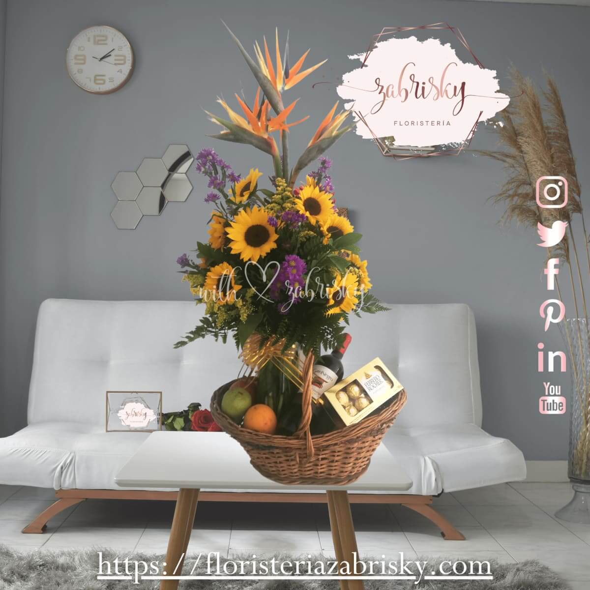 Sweet For - Girasoles - Frutas y Ferrero - Floristería Zabrisky
