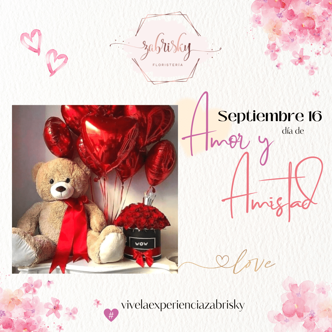 Teddy Love - Peluche y Rosas Rojas - Floristería Zabrisky