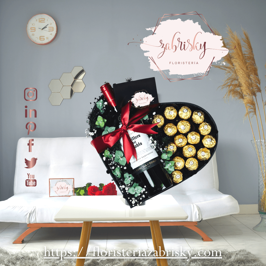 Vino y chocolates - Floristería Zabrisky