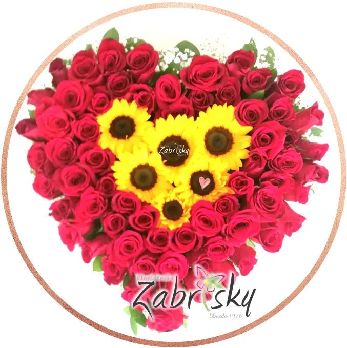 Red Roses and sunflowers - Floristerías en Pereira - Floristería Zabrisky