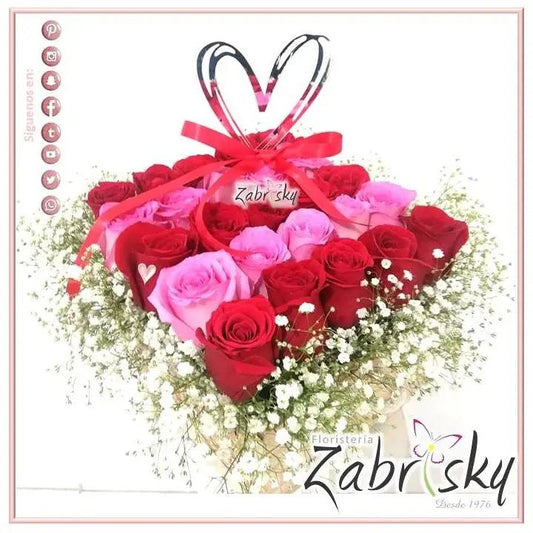Rosas rojas y rosadas - Floristería Zabrisky
