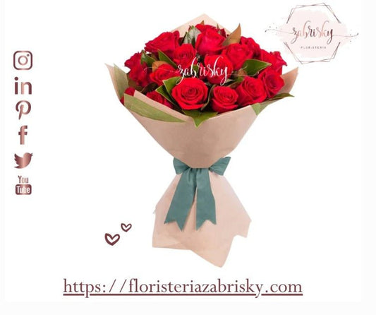 Bouquet 24 Rosas Rojas - Ramillete - ANIVERSARIO