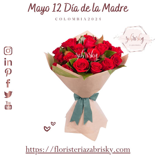 Bouquet 24 Rosas Rojas - Ramillete - DÍA DE LA MADRE