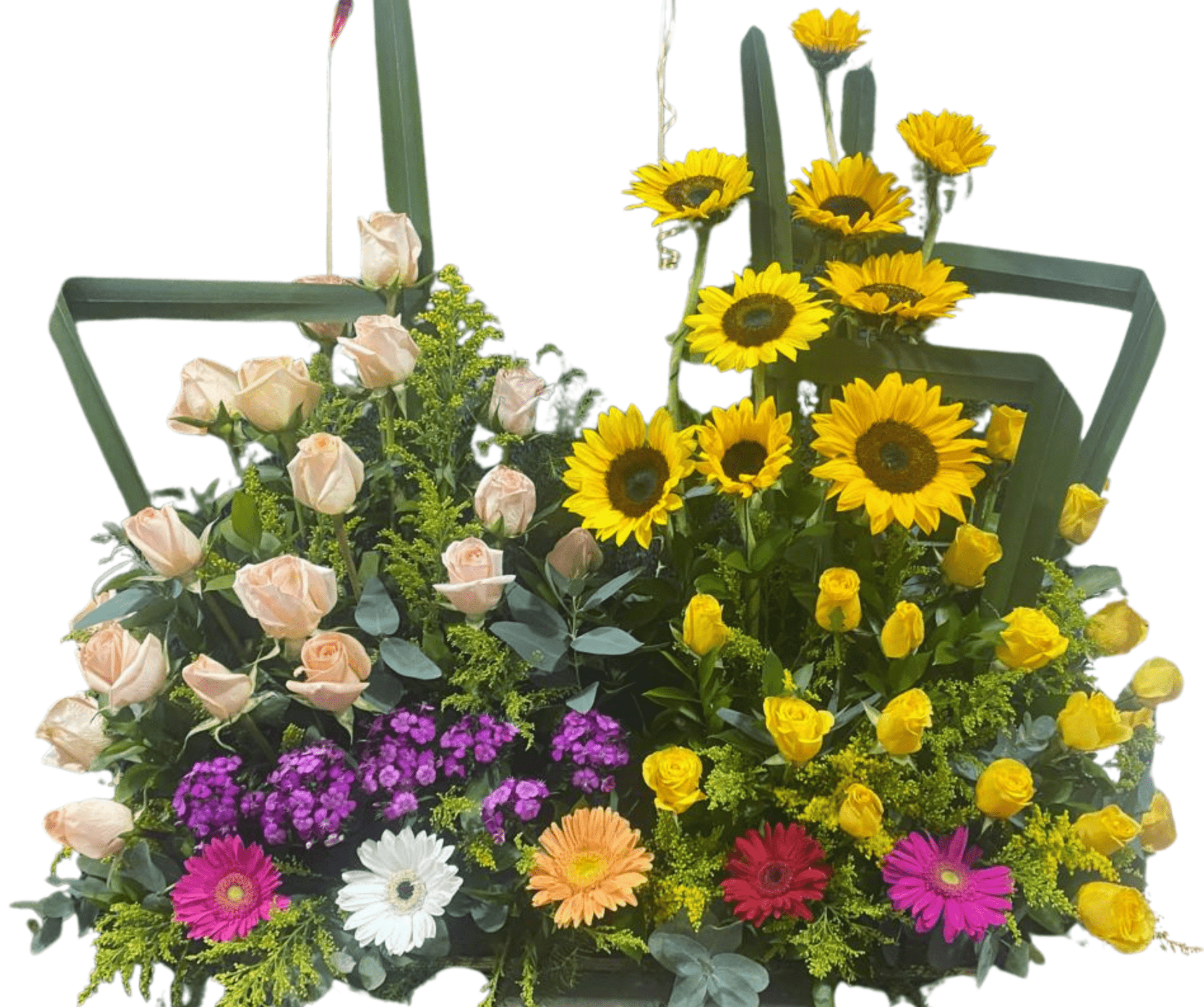 Jardinera Color - Girasoles, Rosas y Gerberas - EMPRESARIALES