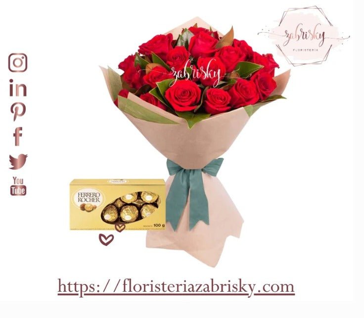 Ramillete Rosas Rojas (24) y Ferrero - VALENTINE´S DAY