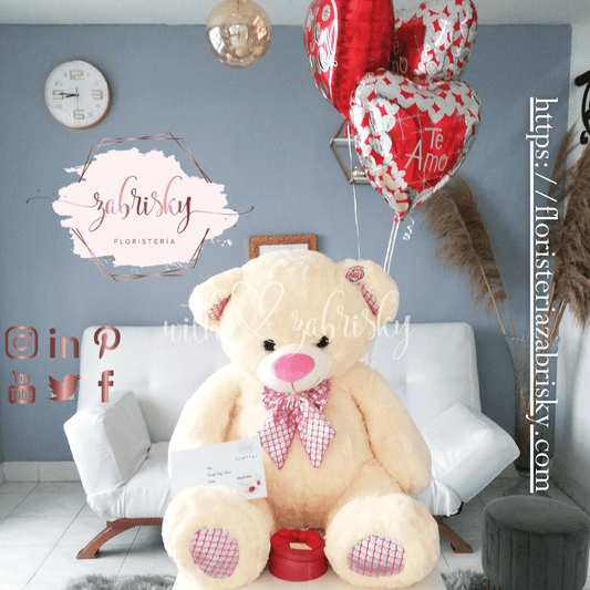 Big Teddy con globos y chocolates - Floristería Zabrisky