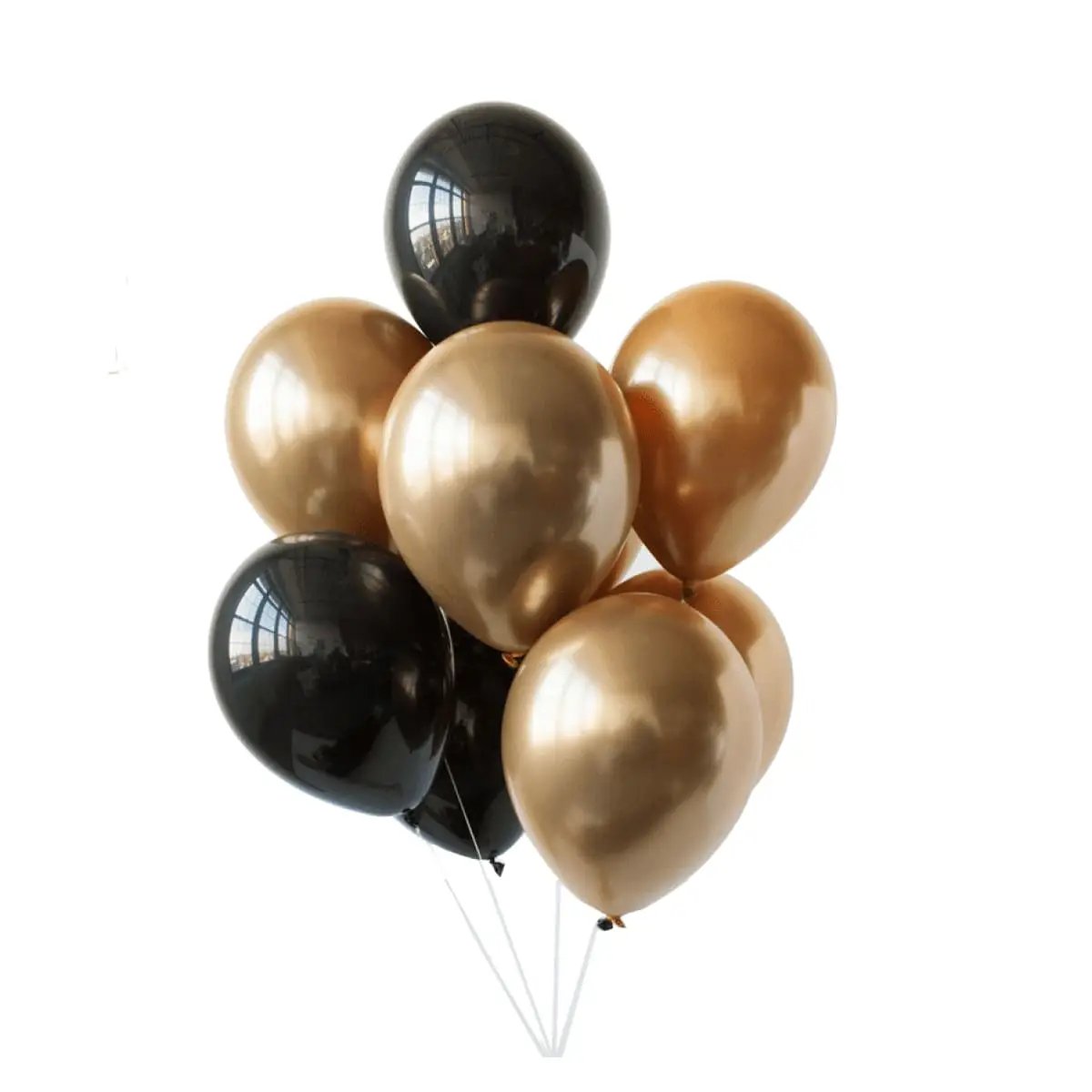 Conjunto de Globos Dorados y Negros - Balloons - Floristería Zabrisky