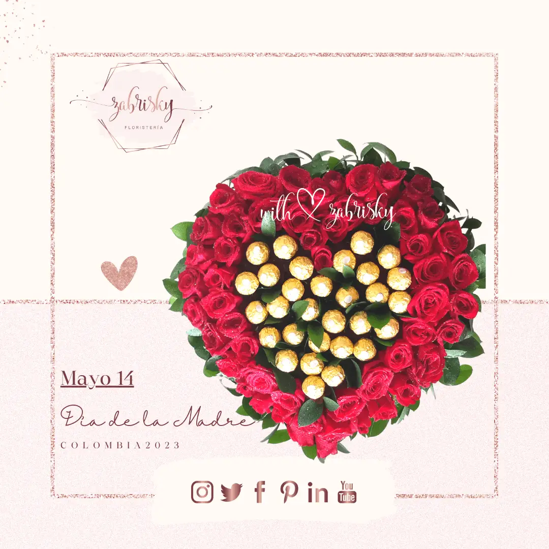 Dulce Corazón - Rosas - Ferrero - Floristería Zabrisky