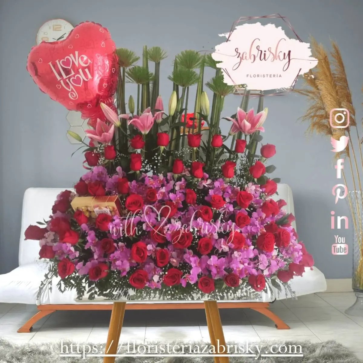 Jardinera Love - Rosas Rojas - Floristería Zabrisky