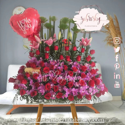 Jardinera Love - Rosas Rojas - Floristería Zabrisky